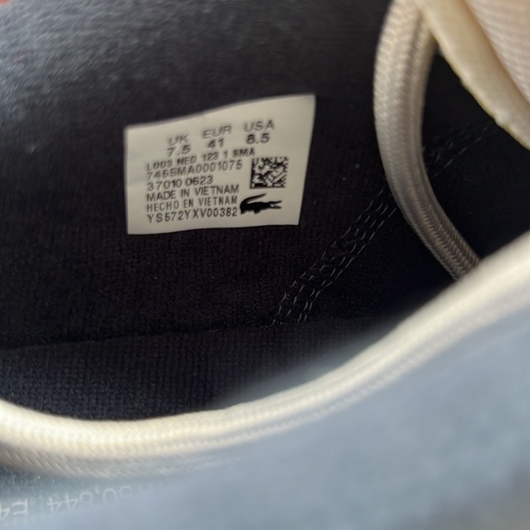 MEN'S LACOSTE L003 NEO TEXTILE CASUAL SHOES BLACK/NAVY/GREY SIZE 8.5 NEW - Picture 9 of 9